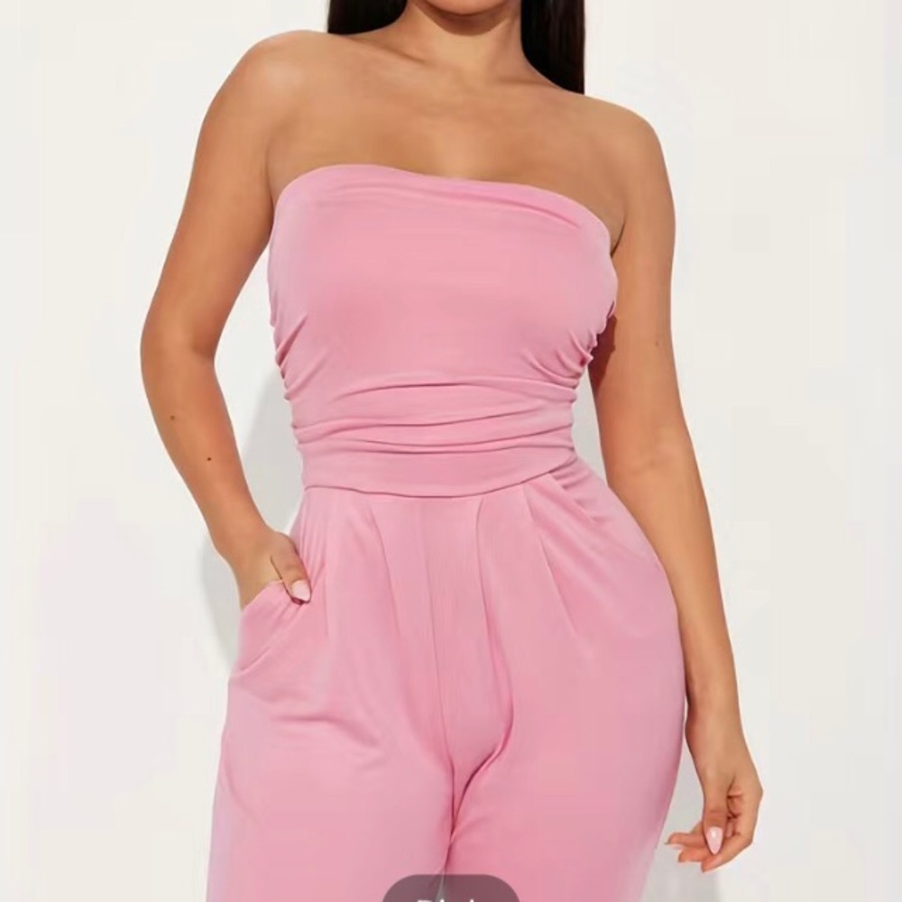 Pink Backless Jumpsuit